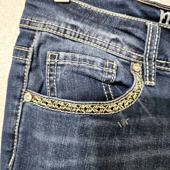 Hydraulic Nolita Ankle Skinny jeans size 10 embroidered blue denim 27" inseam - Picture 4 of 14